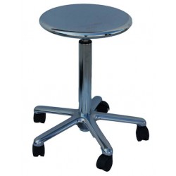 Tabouret chromé sur roulettes