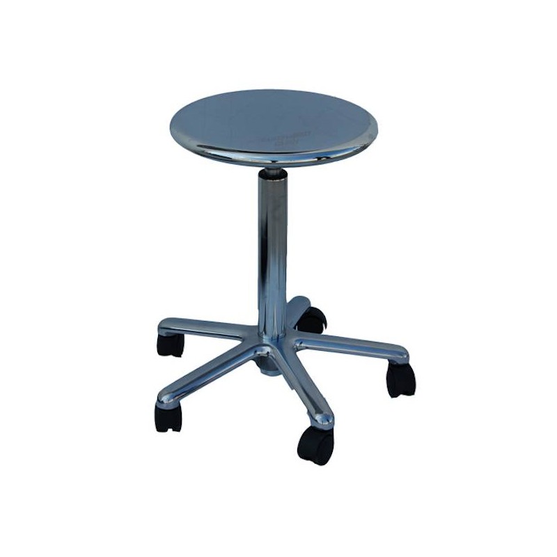 Tabouret chromé sur roulettes