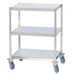 Chariot médical inox 3 plateaux bords tombés Teamalex