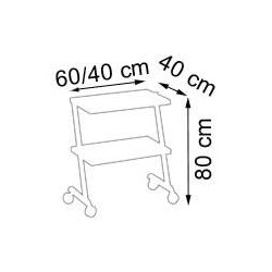 dimensions Guéridon 2 plateaux 3071 teamalex