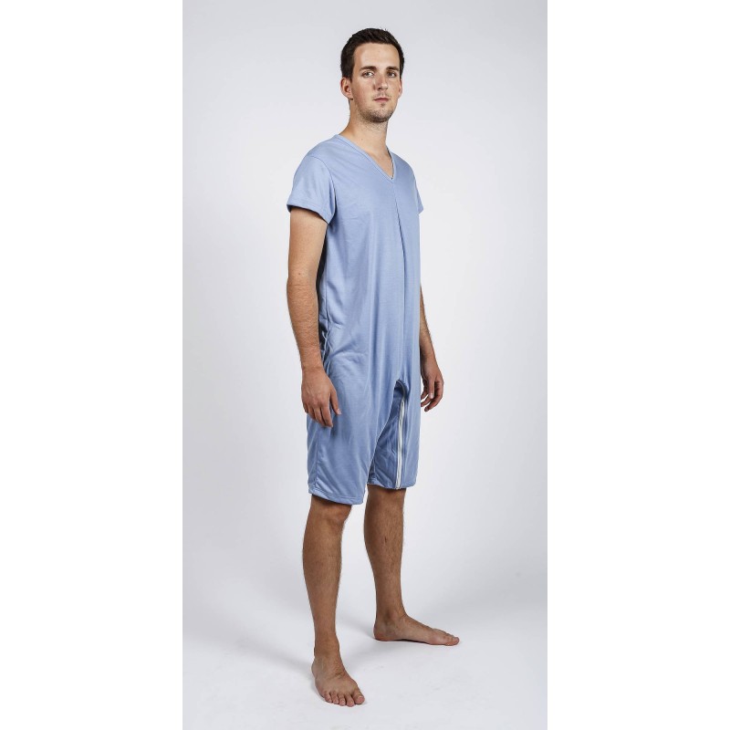 Combinaison De Soin Homme à Manches Courtes - Fermeture éclair Avant Et Jambe - 60% Coton, 40% Polyester