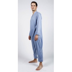 Pyjama de soin grenouillère avec fermeture éclair entre les jambes