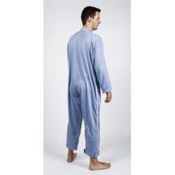 Pyjama de soin grenouillère avec fermeture éclair entre les jambes et fermeture éclair latéral