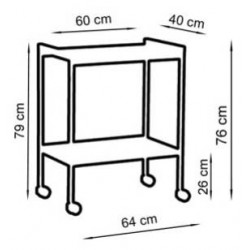 Guéridon laqué 2 plateaux stratifié 600x400mm