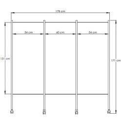 Paravent mobile 3 panneaux INOX