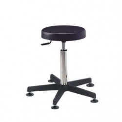 Tabouret pied ABS noir sur patins Carina