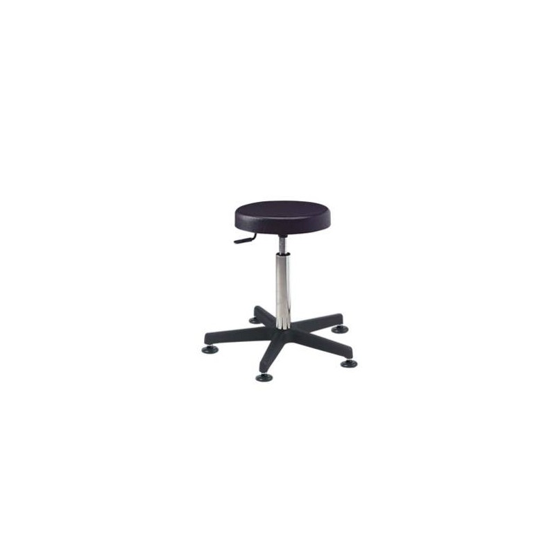 Tabouret pied ABS noir sur patins Carina