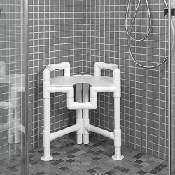 Tabouret « d’angles » pour cabines de douche (breveté) - Charge 120 kg