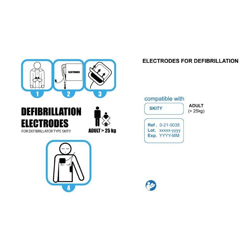 Electrodes pré-connectées "Adulte" pour défibrillateur SKITY Schiller