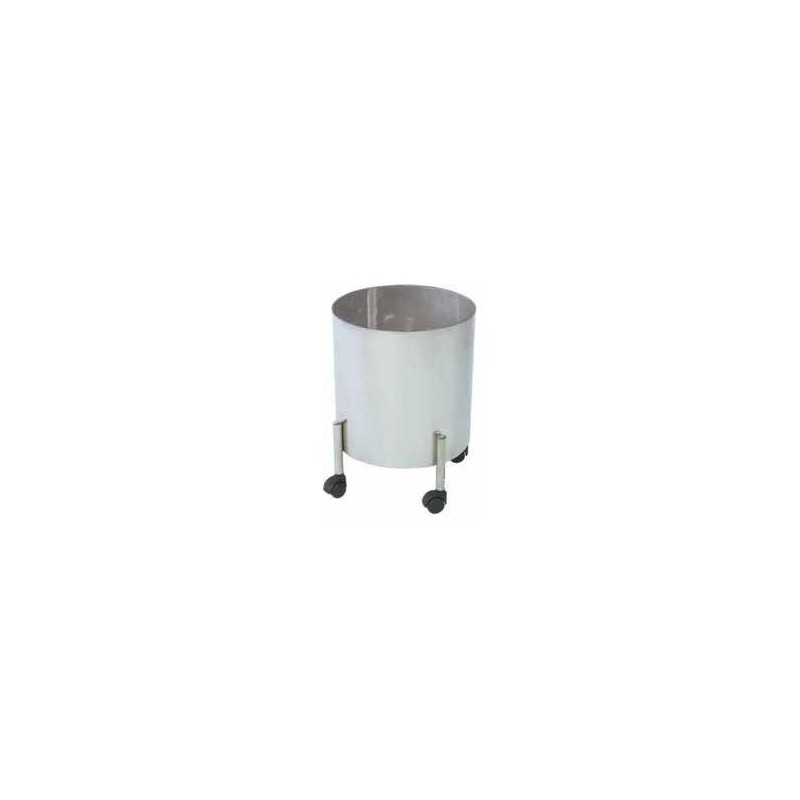 Bac à déchets inox grande capacité sur roulettes antistatiques Bac à déchets inox grande capacité sur roulettes antistatiques