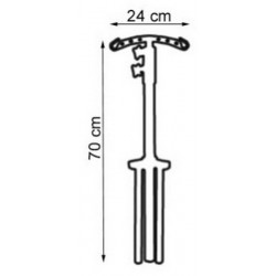 Dimensions Porte sérum pliant chromé 2 crochets avec housse