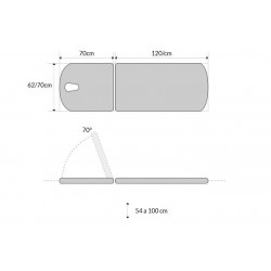 dimensions de la Table d'examen Mobercas CE0127 Teamalex