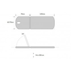 Table d'examen hydraulique roulettes escamotables Mobercas