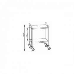 Dimensions Guéridon 2 plateaux inox Teamalex Medical