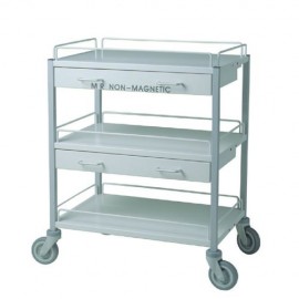Chariot 3 plateaux 2 tiroirs amagnétique IRM 3 Tesla Teamalex Medical