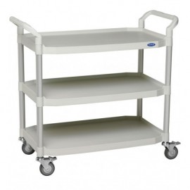 Chariot de service plastique 3 plateaux teamalex medical