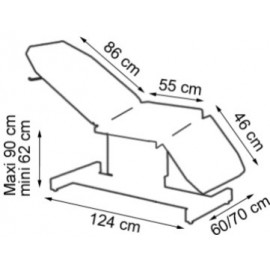 Dimension du fauteuil d'examen  3 parties hauteur variable Carina