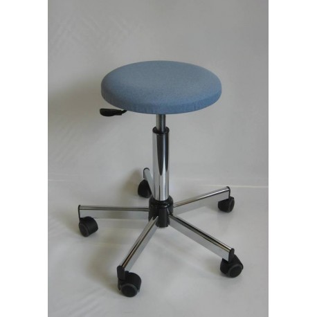 Tabouret de laboratoire acier chromé sur roulettes