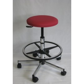 Tabouret de laboratoire acier chromé sur roulettes