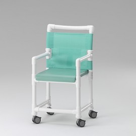 Chaise de douche avec assise polyuréthane et dossier textilène