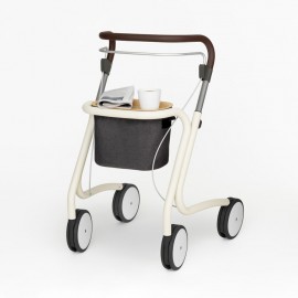 Déambulateur rollator avec sac et plateau