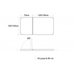 Table Bobath électrique 2 plans sur roulettes escamotables Mobercas