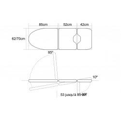 Dimension de la table gynécologique électrique