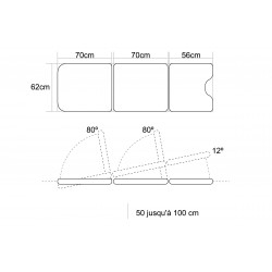 Dimensions de la table gynécologique électrique