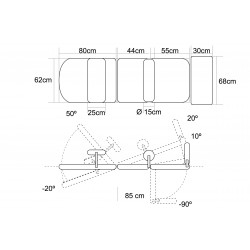 Dimensions de la table  d'examen