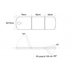 dimensions divan électrique Mobercas teamalex