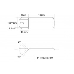 dimensions Table électrique ostéopathie 4 sections Mobercas teamalex