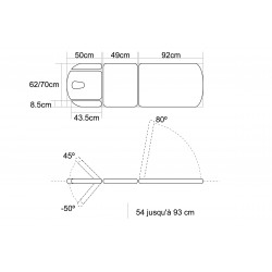 dimensions Table électrique ostéopathie Mobercas teamalex