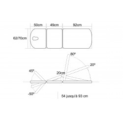 dimensions Table électrique ostéopathie Mobercas Teamalex