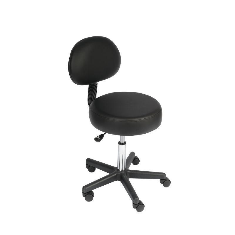 Tabouret réglable avec dossier - Confort - Noir