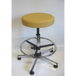 Tabouret médical réglable avec assise confort jaune avec repose pieds teamalex