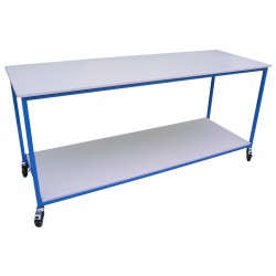 Table de repassage linge bois mélaminé 2 plateaux