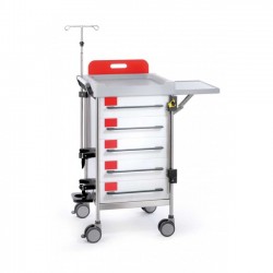 Chariot d'urgence complet 5 tiroirs 480x480mm