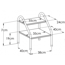 Marchepied médical Carina Inox-ABS (2 marches)