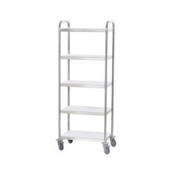 Chariot vidéo 5 plateaux inox teamalex medical