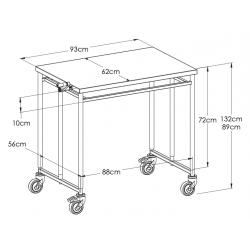 dimensions table pont de chirurgie Teamalex