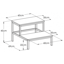 dimensions estrade réf 2050 Teamalex