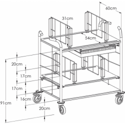 dimensions chariot de change teamalex