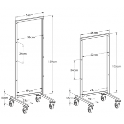 Dimensions chariot de stérilisation Teamalex Medical