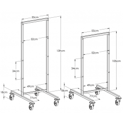 Dimensions chariots de stérilisation Teamalex Medical