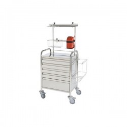 chariot médical d'urgence avec accessoires