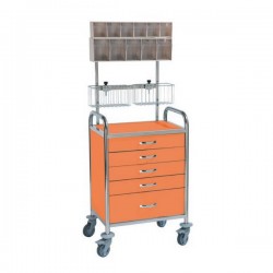 Chariot d'urgence couleur haut 5 tiroirs Teamalex Medical