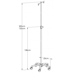 dimensions du pied à sérum