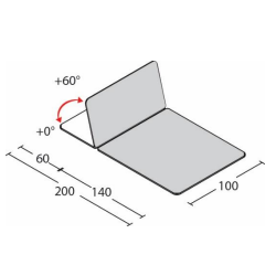 Plan de la table Bobath 200 x 100 x 49-90 cm Teamalex