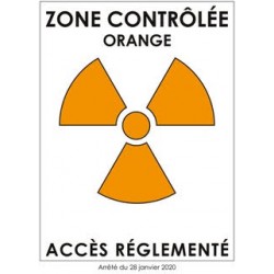 Trèfle zone contrôlée orange 13x18 cm adhésif
