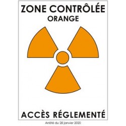Trèfle zone contrôlée orange 13x18 cm adhésif